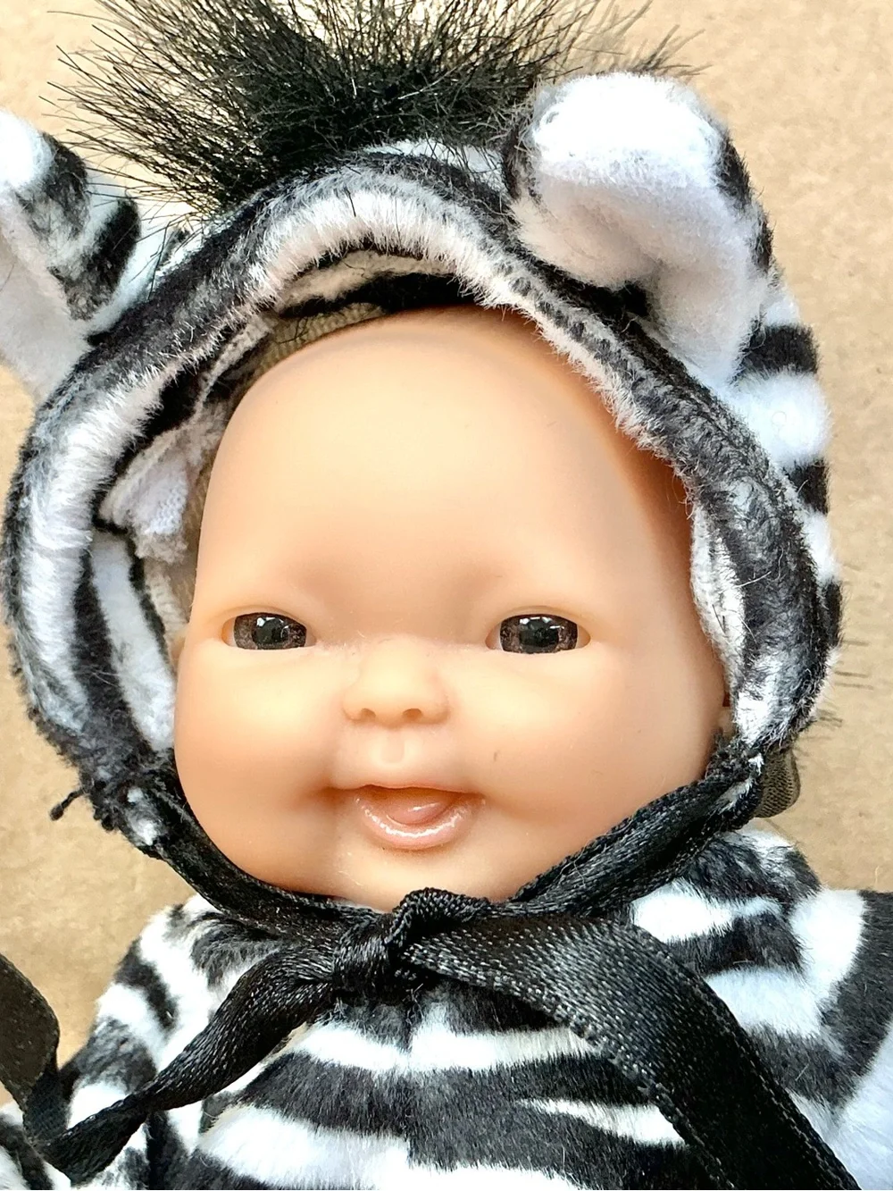 Berenguer baby doll 5” wearing zebra costume cute
